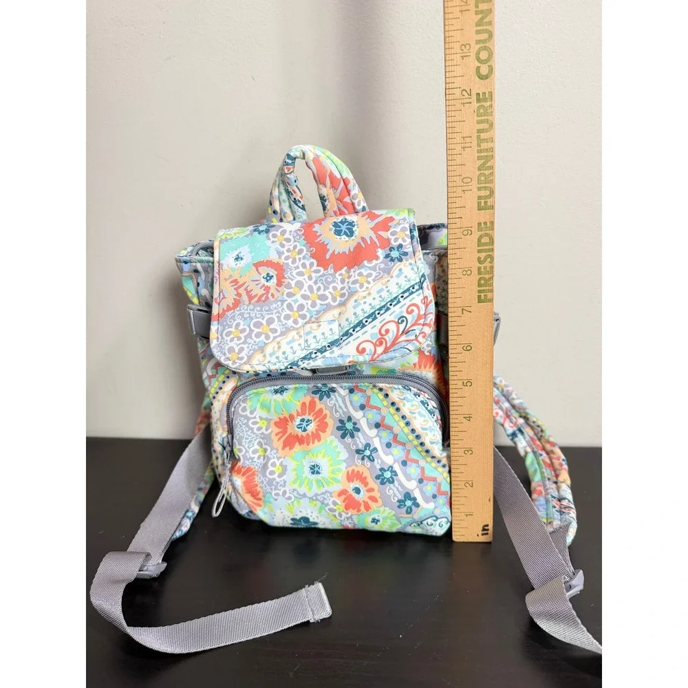 Vera Bradley Mini Backpack Floral Citrus Paisley Utility Drawstring Bag